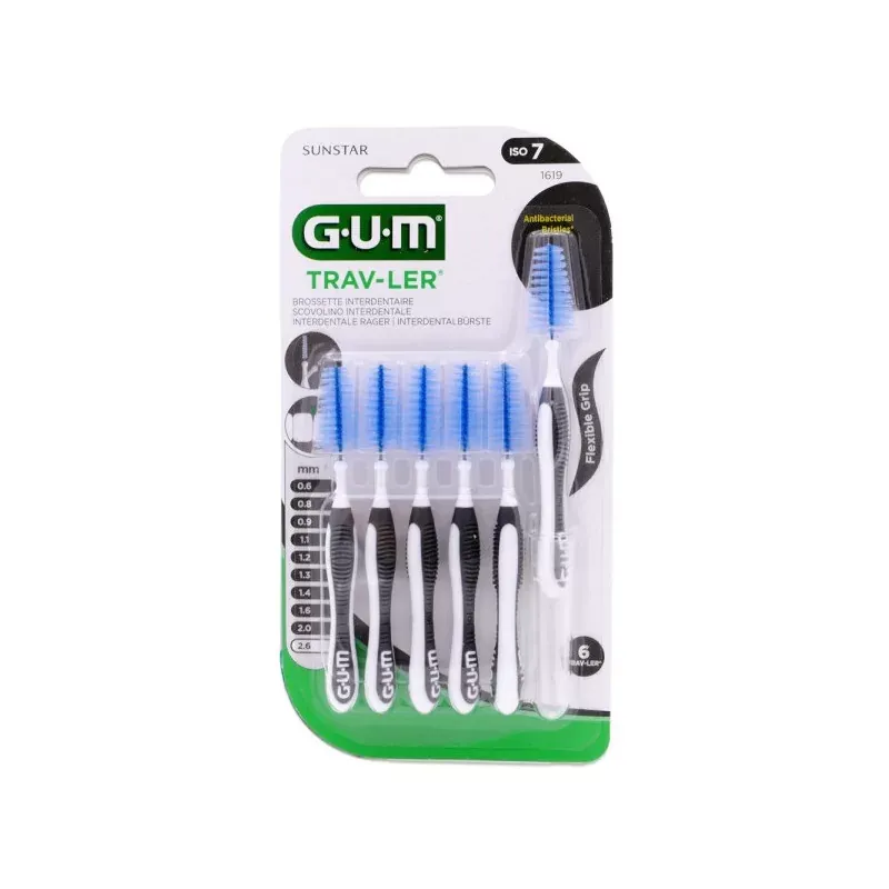 GUM Trav-Ler 1619 Brossettes Interdentaires 2,6mm X6 - Univers Pharmacie