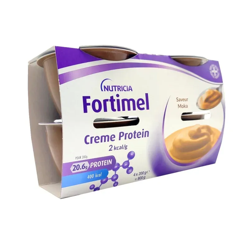 Nutricia Fortimel Creme Protein 2kcal/g Moka 4X200g - Univers Pharmacie