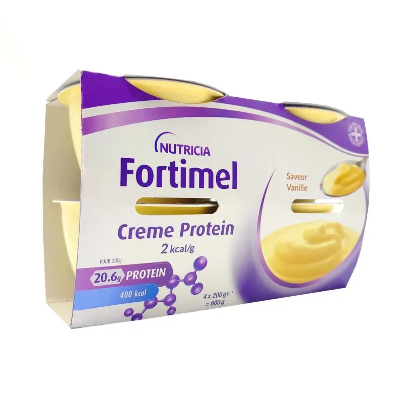 Nutricia Fortimel Creme Protein 2kcal/g Vanille 4X200g - Univers Pharmacie