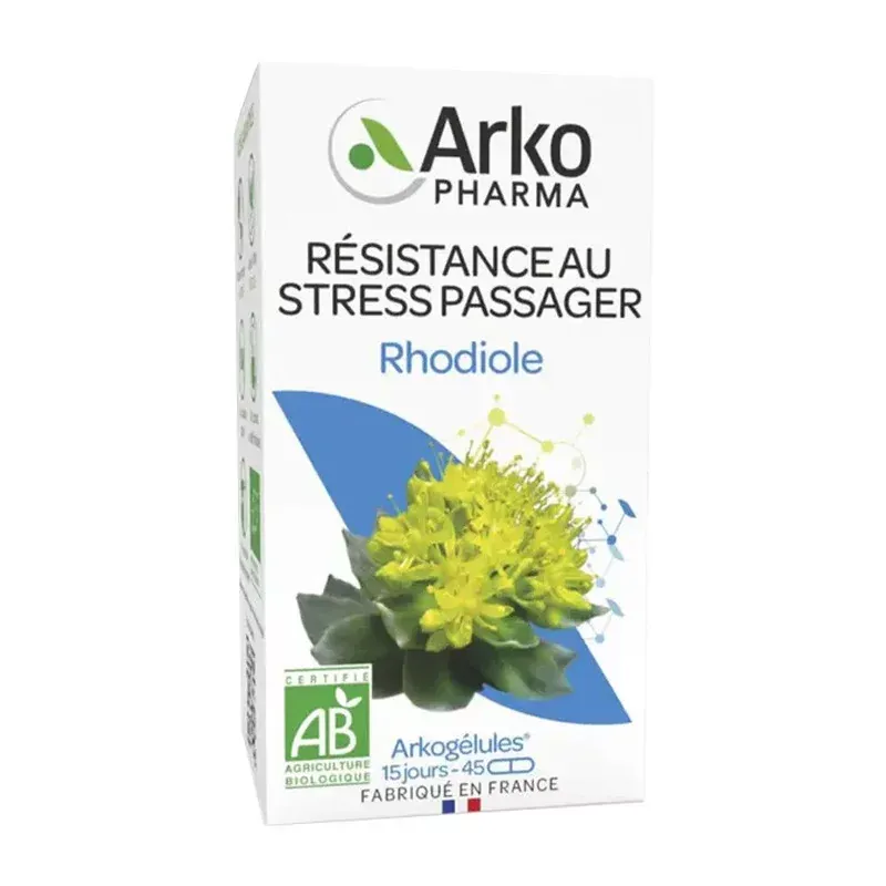 Arkopharma Arkogélules Rhodiole Bio Stress Passager 45 gélules