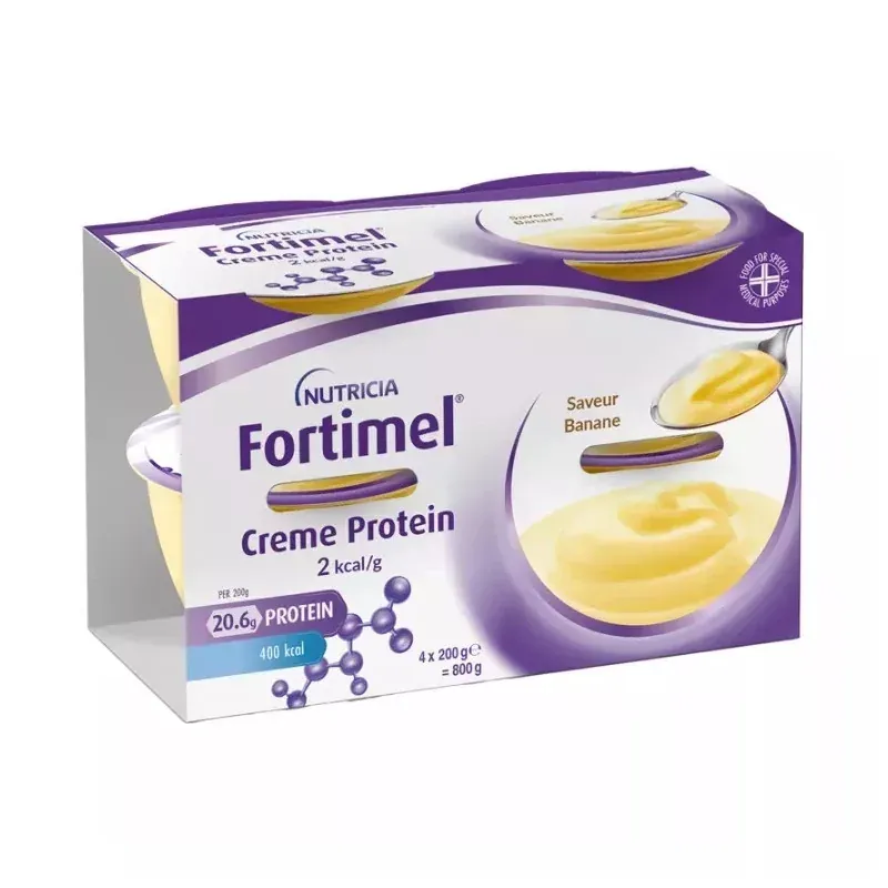 Nutricia Fortimel Creme Protein 2kcal/g Banane 4X200g - Univers Pharmacie