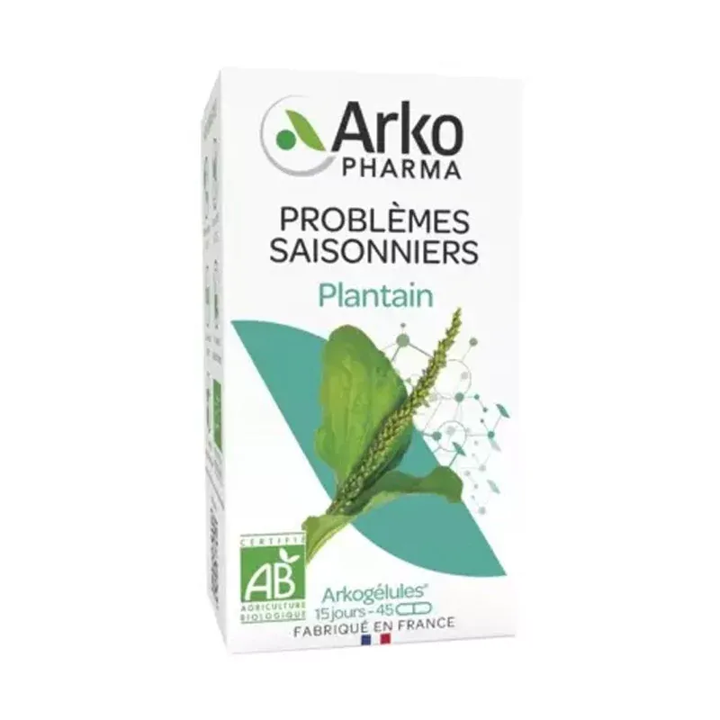 Arkopharma Arkogélules Plantain Bio Problèmes Saisonniers 45 gélules Arkopharma Arkogélules Plantain Bio Problèmes Saisonniers 45 gélules