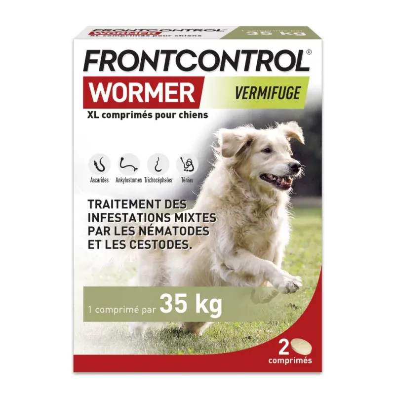 Frontcontrol Wormer Vermifuge XL Chien 2 comprimés - Univers Pharmacie