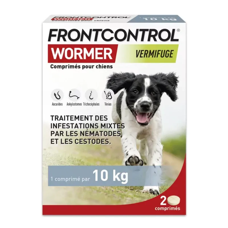 Frontcontrol Wormer Vermifuge Chien 2 comprimés - Univers Pharmacie