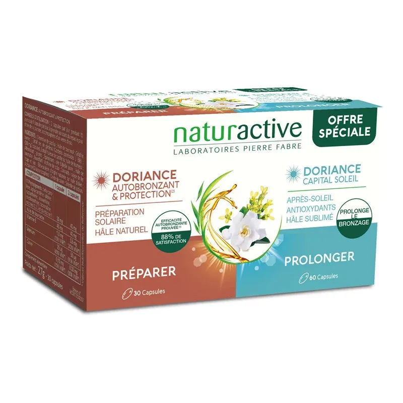 Naturactive Doriance Capital Soleil 60 capsules + Autobronzant 30 capsules - Univers Pharmacie Naturactive Doriance Capital Soleil 60 capsules + Autobronzant 30 capsules - Univers Pharmacie