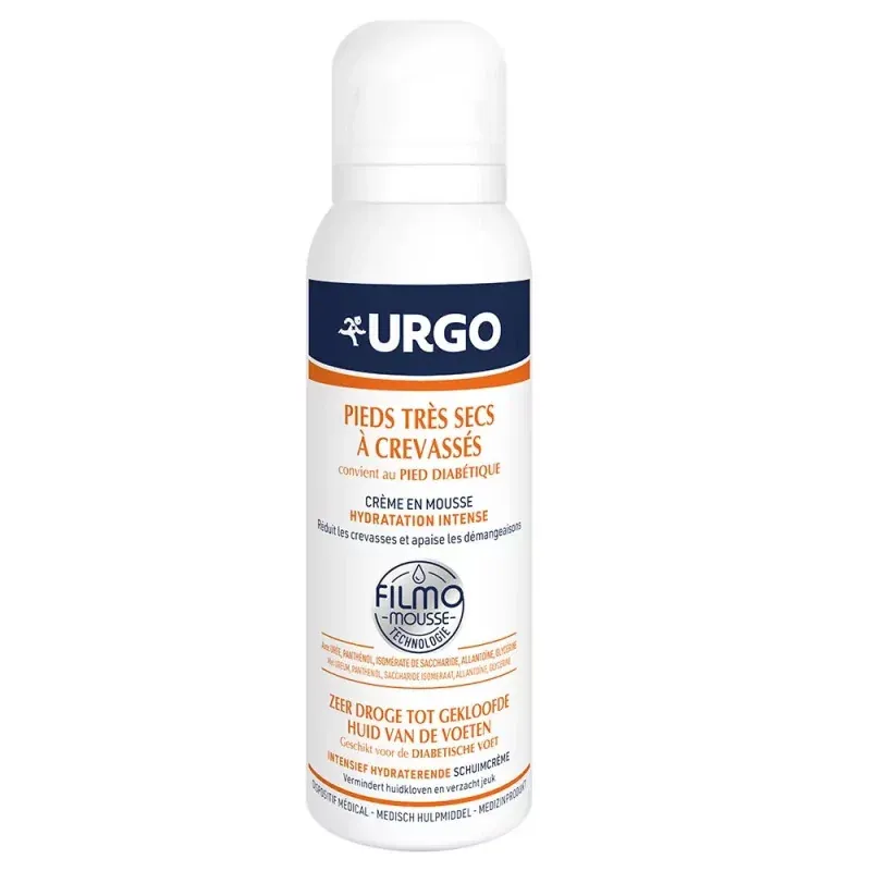Urgo Filmomousse Crème en Mousse Hydratation Intense Pieds Très Secs à Crevassés 125ml - Univers Pharmacie