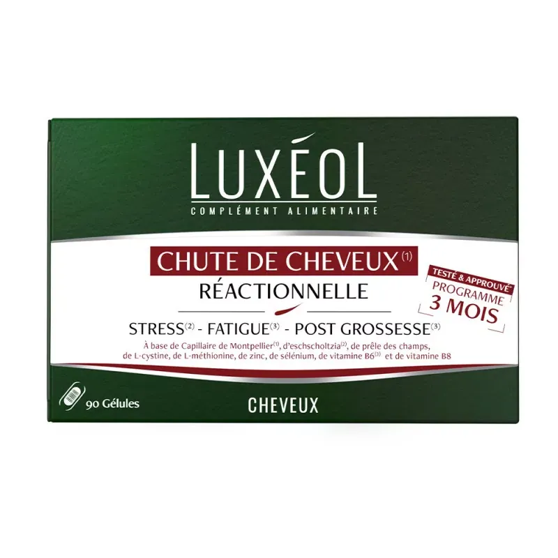 Luxéol Chute de Cheveux Réactionnelle Programme 3 Mois - Univers Pharmacie