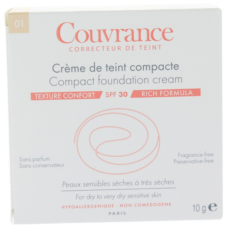 Avène Crème de Teint Compacte Couvrance Confort Porcelaine 1.0