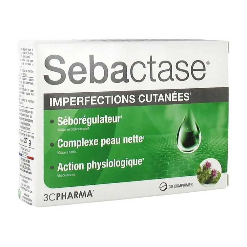 3C Pharma Sebactase Imperfections Cutanées 30 comprimés - Univers Pharmacie