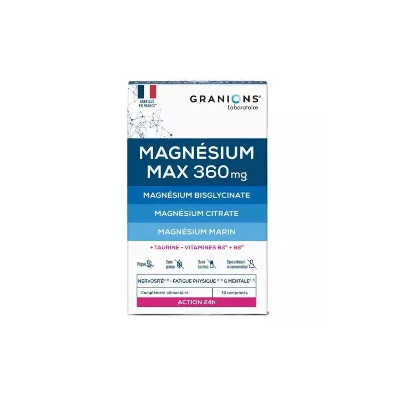 Granions Magnésium Max 360mg 90 comprimés - Univers Pharmacie