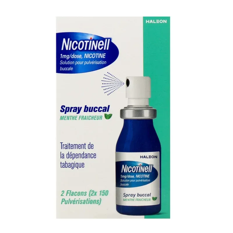 Nicotinell 1mg/dose Spray Buccal Menthe Fraîcheur 2X13,20ml - Univers Pharmacie Nicotinell 1mg/dose Spray Buccal Menthe Fraîcheur 2X13,20ml - Univers Pharmacie