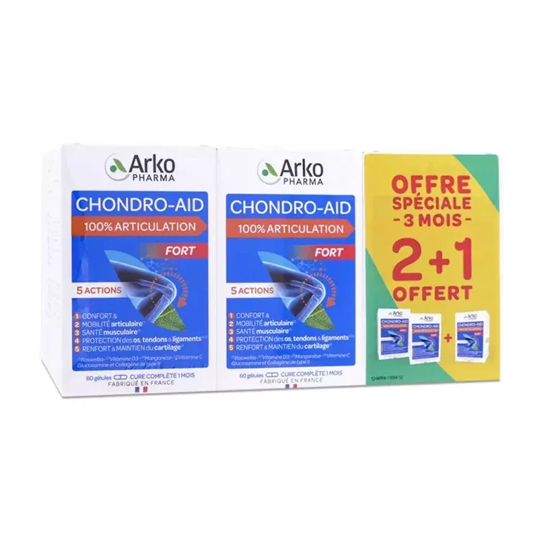 Arkopharma Chondro-Aid 100% Articulation Fort 3X60 gélules - Univers Pharmacie