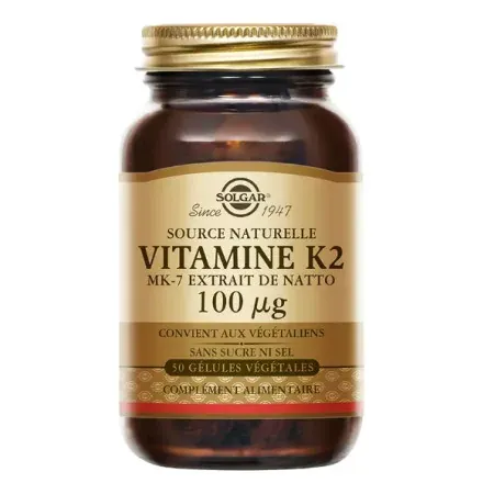 Solgar Vitamine K2 100µg 50 gélules - Univers Pharmacie