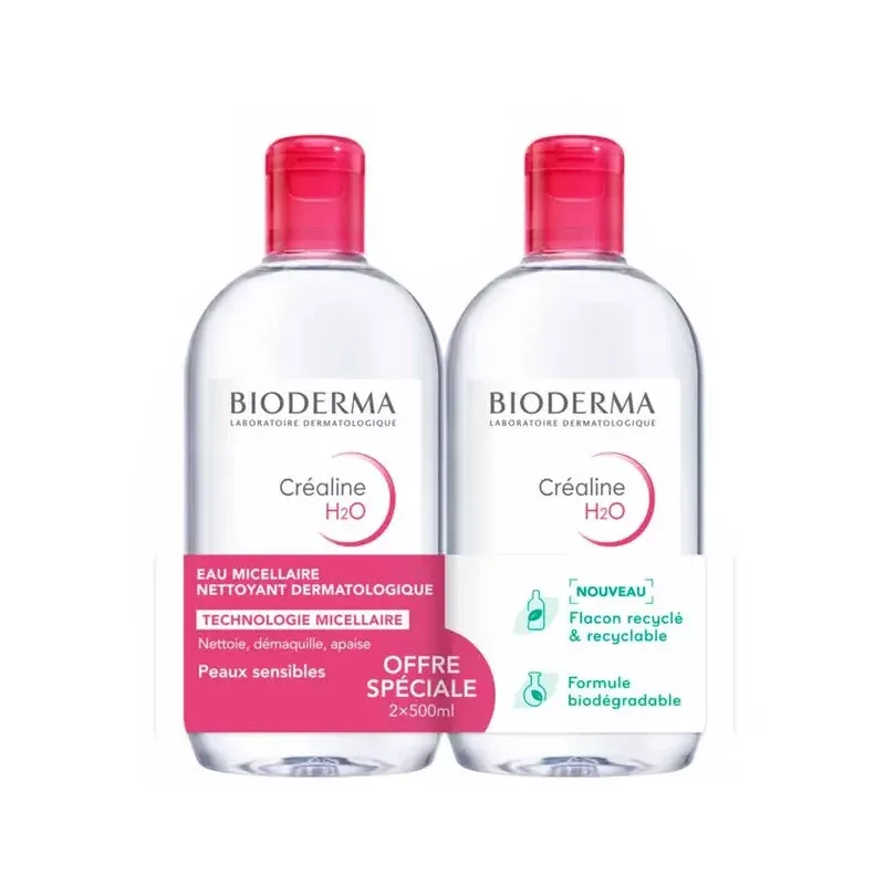 Bioderma Créaline H2O Eau Micellaire Nettoyante 2X500ml - Univers Pharmacie