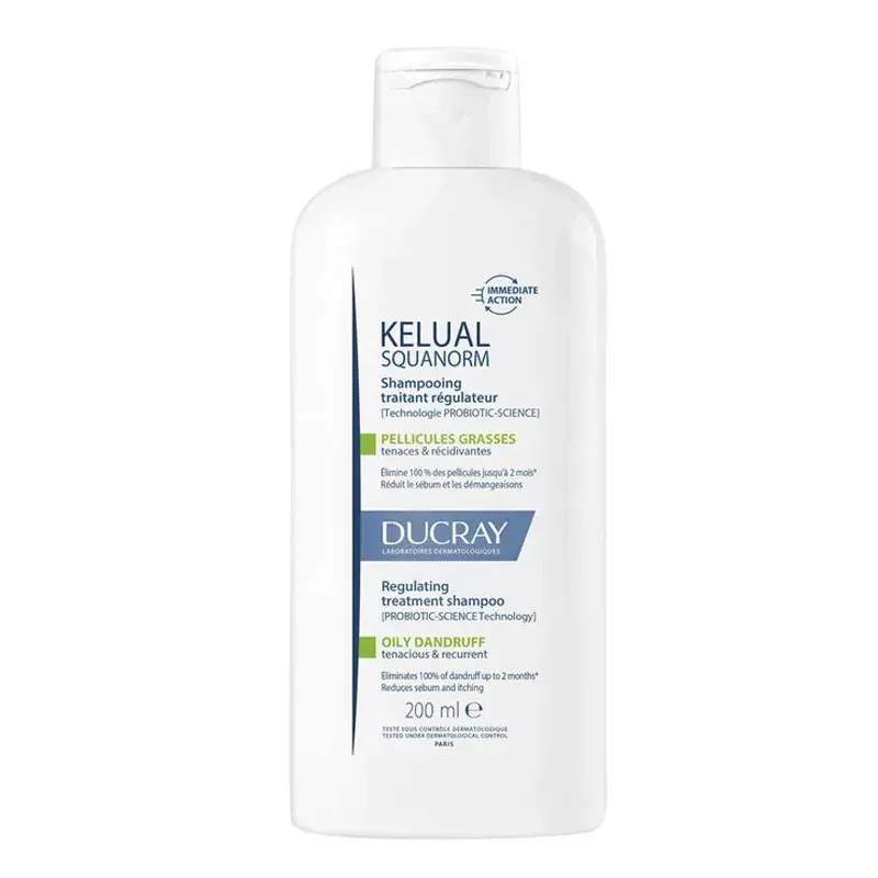 Shampooing Traitant Antipelliculaire Pellicules Grasses Squanorm Ducray 200ml - Univers Pharmacie