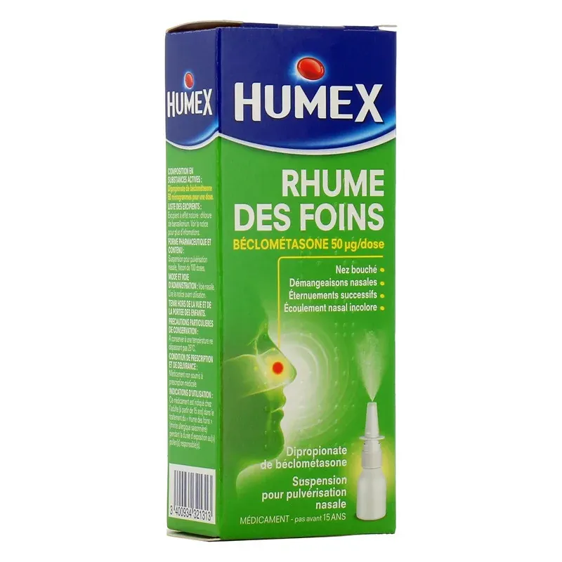 Humex Rhume des Foins Beclométasone 100 doses - Univers Pharmacie