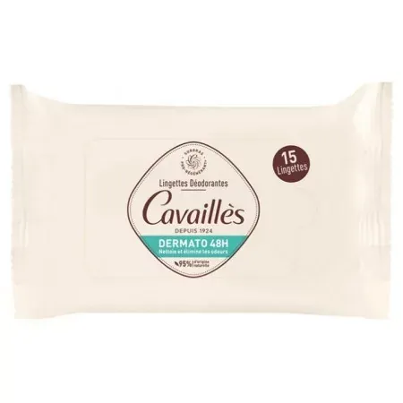 Cavaillès Lingettes Déodorantes Dermato 48H X15 - Univers Pharmacie