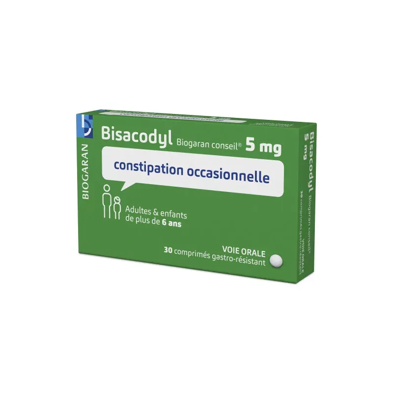 Bisacodyl Biogaran Conseil 5mg 30 comprimés - Univers Pharmacie