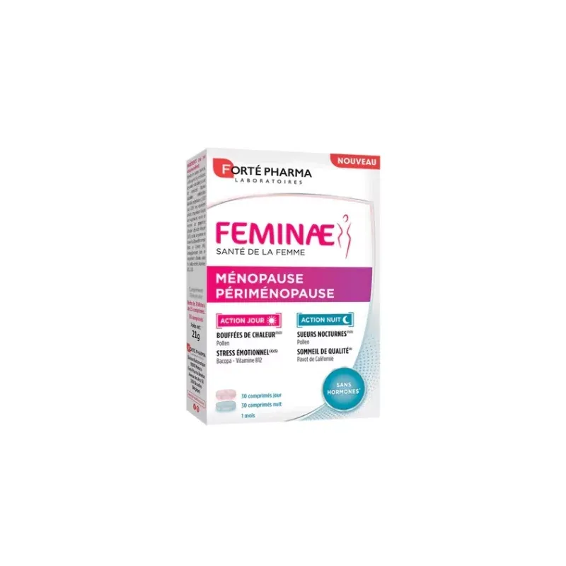 Forté Pharma Feminae Ménopause et Périménopause 2X30 comprimés - Univers Pharmacie Forté Pharma Feminae Ménopause et Périménopause 2X30 comprimés - Univers Pharmacie