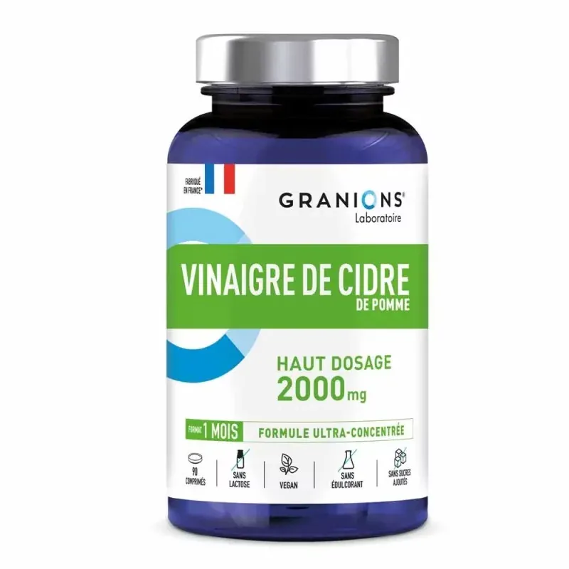 Granions Vinaigre de Cidre de Pomme 2000mg 90 comprimés - Univers Pharmacie
