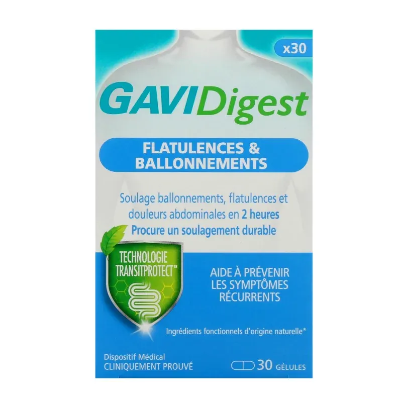 GaviDigest Flatulences et Ballonnements 30 gélules - Univers Pharmacie