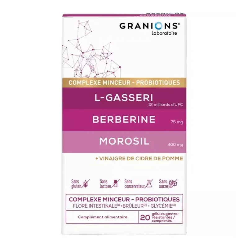 Granions Complexe Minceur Probiotiques 20 gélules/comprimés - Univers Pharmacie Granions Complexe Minceur Probiotiques 20 gélules/comprimés - Univers Pharmacie
