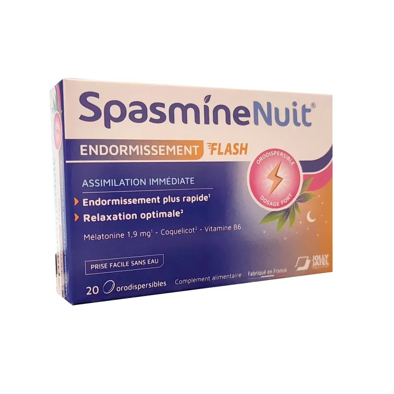 Spasmine Nuit Endormissement Flash 20 comprimés orodispersibles - Univers Pharmacie