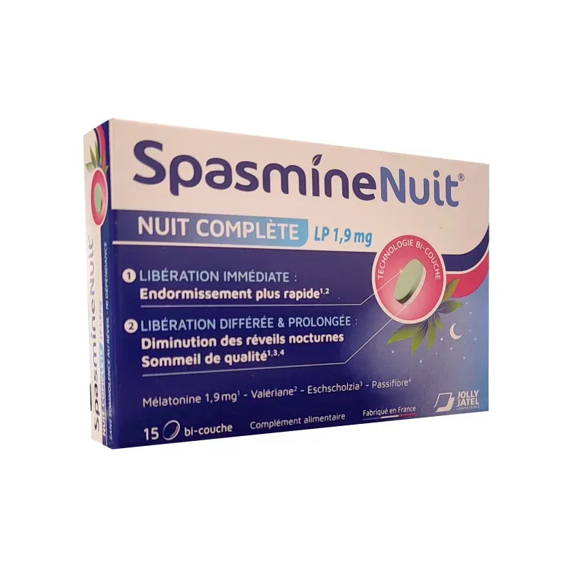 SpasmineNuit Nuit Complète LP 1,9mg 15 comprimés bi-couches - Univers Pharmacie