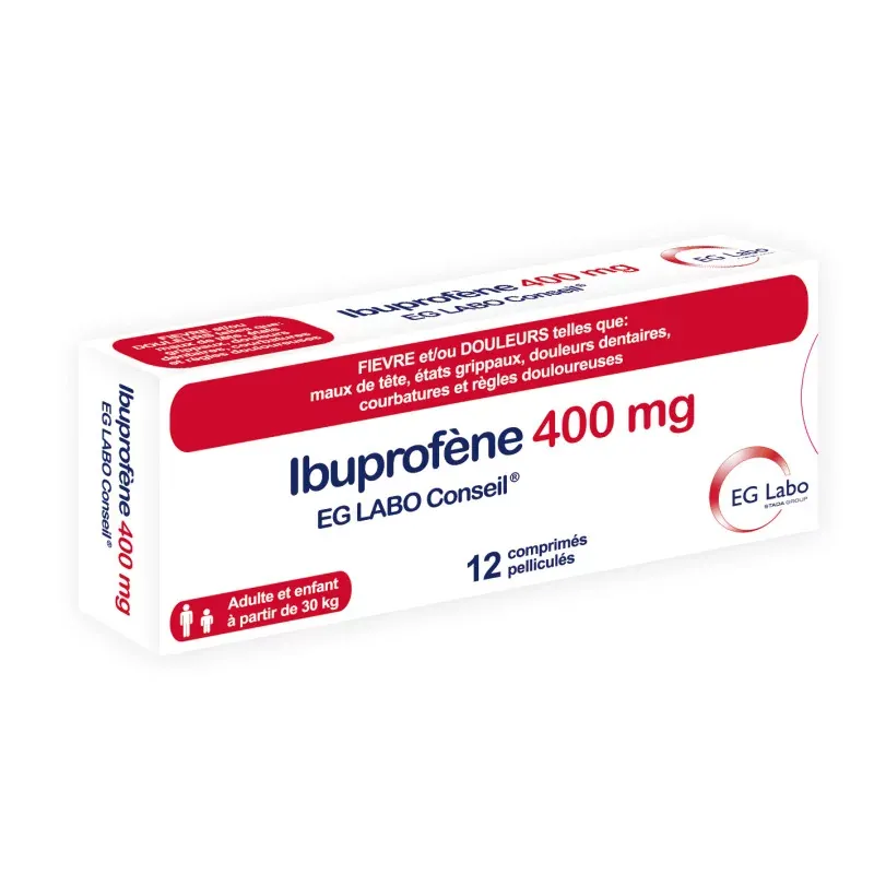 Ibuprofène 400mg EG Labo Conseil 12 comprimés - Univers Pharmacie