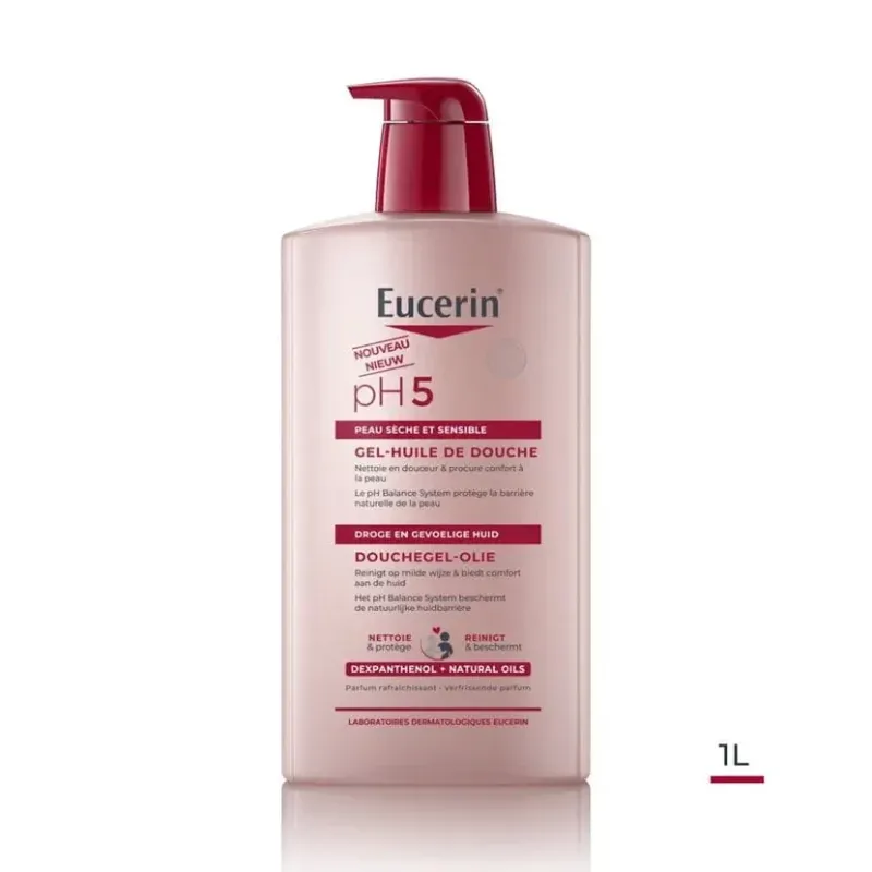 Eucerin PH5 Gel-Huile Douche 1L - Univers Pharmacie