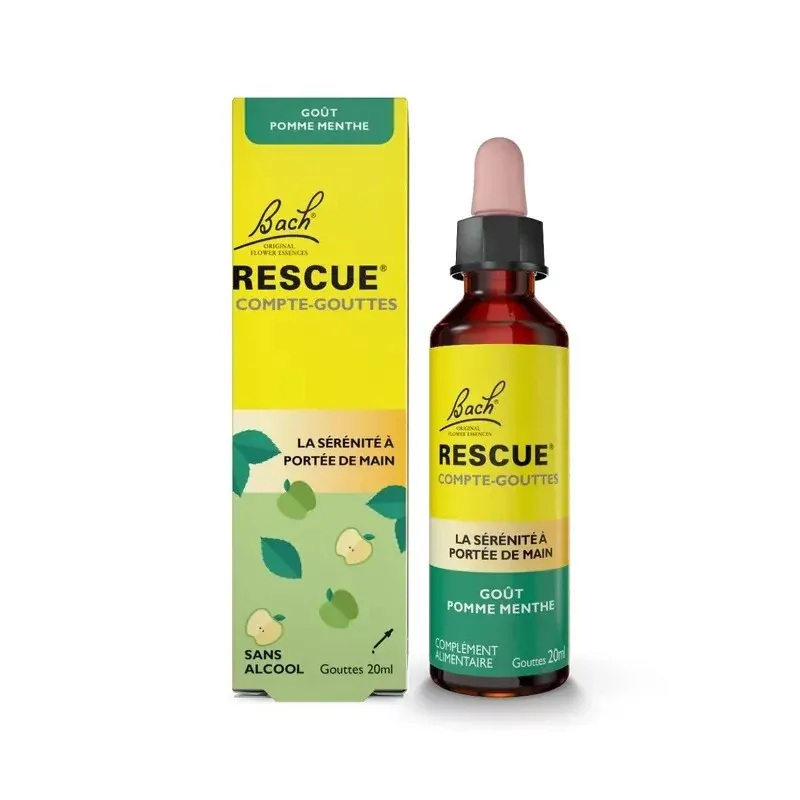 Bach Rescue Compte-gouttes Pomme Menthe 20ml - Univers Pharmacie
