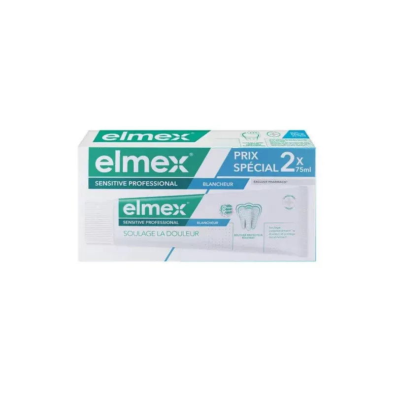 Elmex Sensitive Professional Blancheur Dentifrice 2X75ml Elmex Sensitive Professional Blancheur Dentifrice 2X75ml