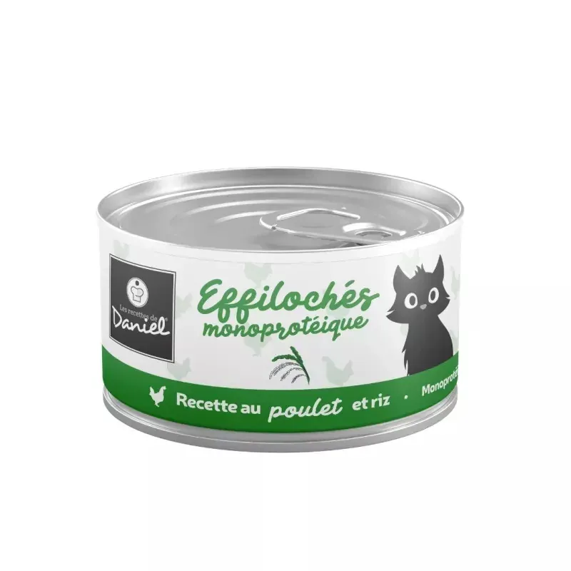 Les Recettes de Daniel Effilochés Monoprotéique Poulet Riz 85g - Univers Pharmacie