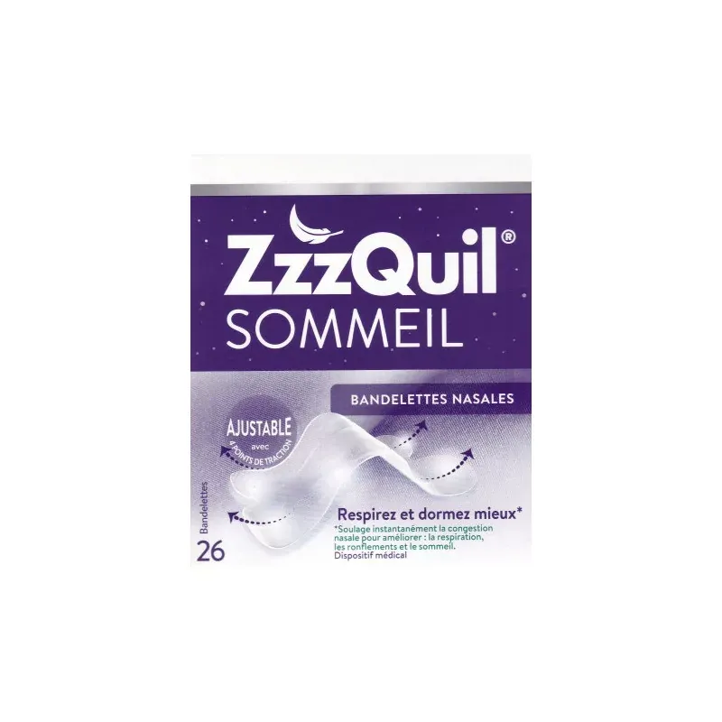 ZzzQuil Sommeil Bandelettes Nasales X26 - Univers Pharmacie ZzzQuil Sommeil Bandelettes Nasales X26 - Univers Pharmacie