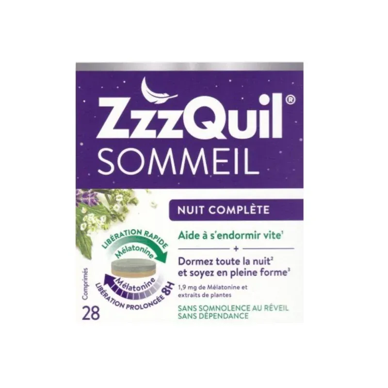 ZzzQuil Sommeil Nuit Complète 28 comprimés - Univers Pharmacie