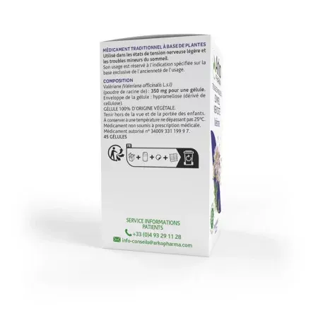 Arkopharma Arkogélules Valériane 45 gélules côté
