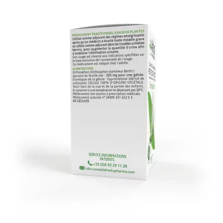 Arkopharma Arkogélules Orthosiphon élimination urinaire - perte de poids - 45 gélules