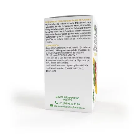 Arkopharma Arkogélules Busserole 45 gélules côté