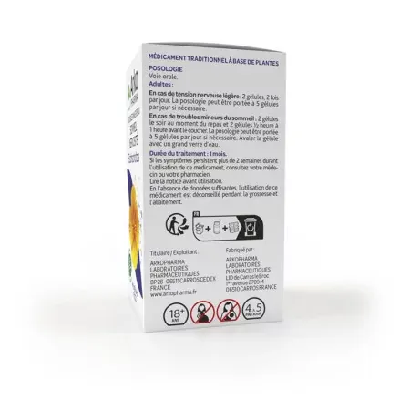 Arkopharma Arkogélules Eschscholtzia 45 gélules sommeil et nervosité