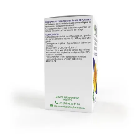 Arkopharma Arkogélules Eschscholtzia 45 gélules - boite de côté
