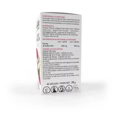 Arkopharma Arkogélules Ail Confort Circulatoire 45 gélules - côté 1