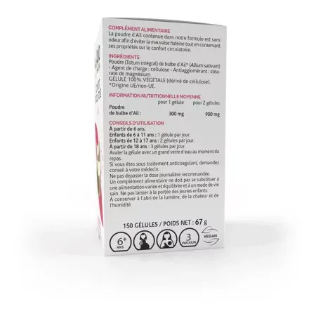 Arkopharma Arkogélules Ail Confort Circulatoire 150 gélules - côté 2