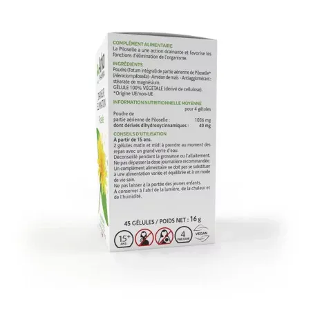 Arkopharma Arkogélules Piloselle 45 gélules - côté 1