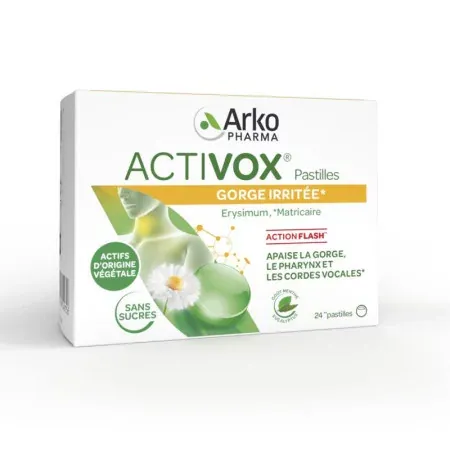 Arkopharma Activox Gorge Irritée Menthe Eucalyptus 24 pastilles - Univers Pharmacie