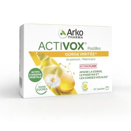 Arkopharma Activox Gorge Irritée Miel Citron 24 pastilles - Univers Pharmacie