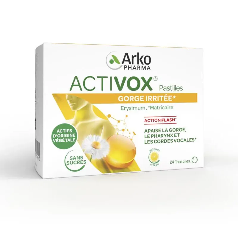 Arkopharma Activox Gorge Irritée Miel Citron 24 pastilles - Univers Pharmacie