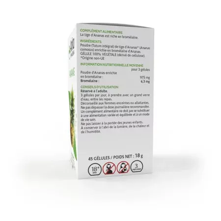 Arkopharma Arkogélules Ananas 45 gélules - côté 1
