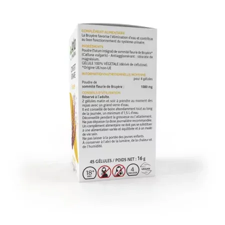 Arkopharma Arkogélules Bruyère 45 gélules - côté 2