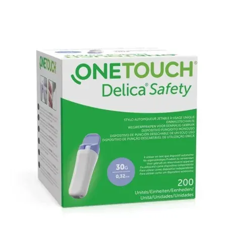 OneTouch Delica Safety Autopiqueur Jetable 30G 0,32MM 200 pièces - Univers Pharmacie