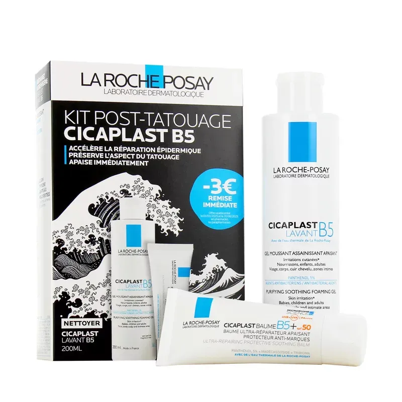 La Roche Posay Kit Post-tatouage Cicaplast B5+ SPF50 - Univers Pharmacie